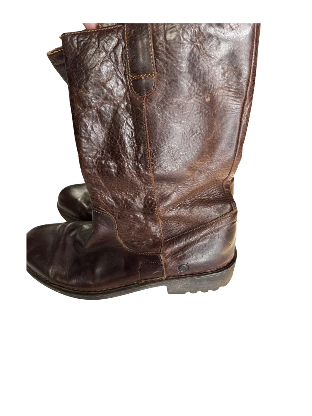 Born men’s Brown Leather Boots 11 mid calf outdoor casual neutral work